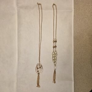 Elegant Gold Tassel Necklace Set